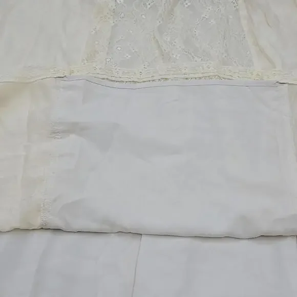 Simple Retro Lace Patchwork Cottage Core Yellow M Coquette Lace Dress - Picture 9 of 15